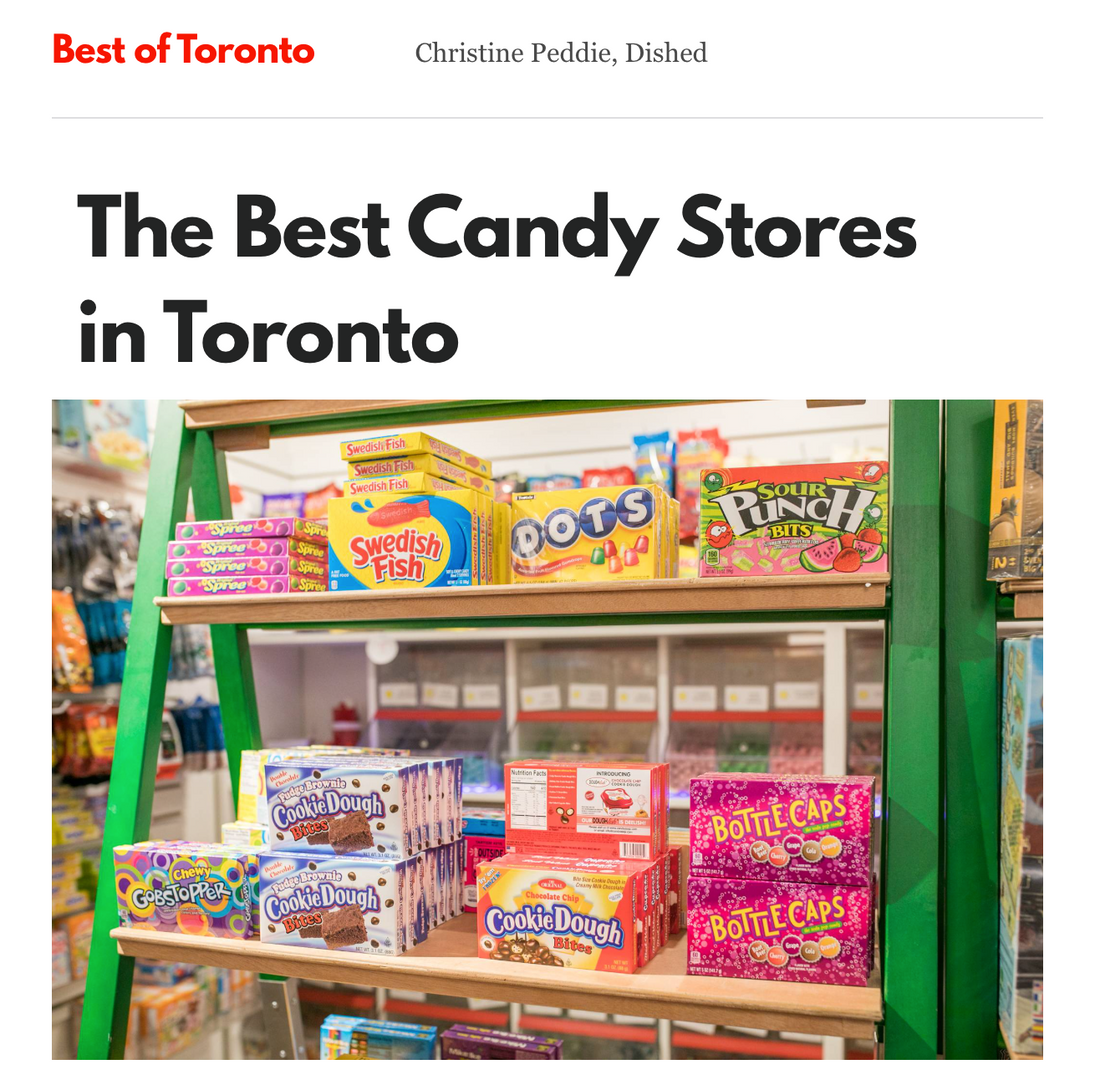 Recognized by BlogTO as One of Toronto’s Best Candy Stores