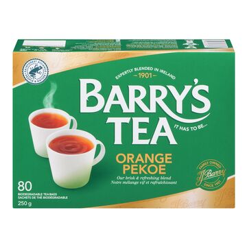 BARRY'S TEA ORANGE PEKOE 80 TEA BAGS