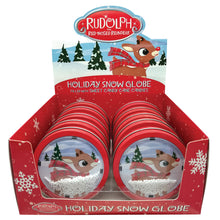 RUDOLPH SNOW GLOBE CHRISTMAS CANDY TIN