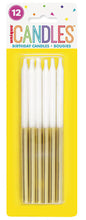 12 Gold Dipped Birthday Candles – 5"