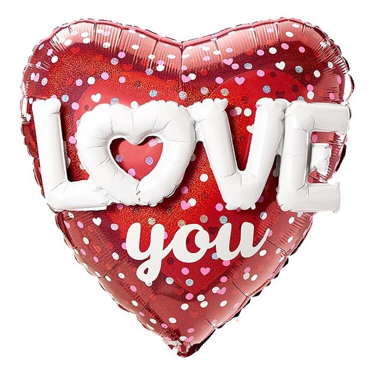 3D Love You Heart 36" Foil Balloon - Sweet Thrills
