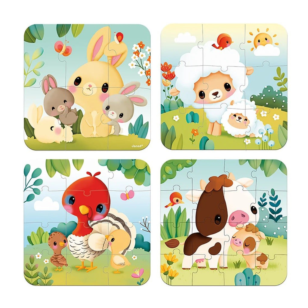 4 - in - 1 Farm Animal Puzzle Set - Sweet Thrills