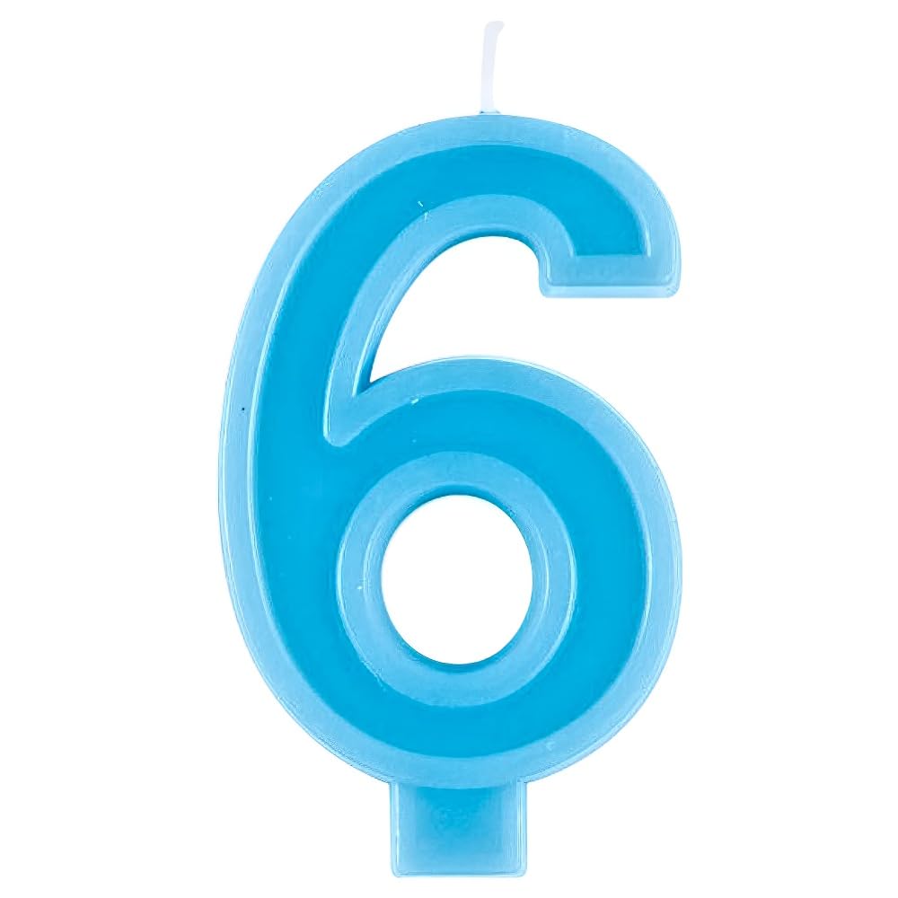 BLUE #6 BIRTHDAY CANDLE