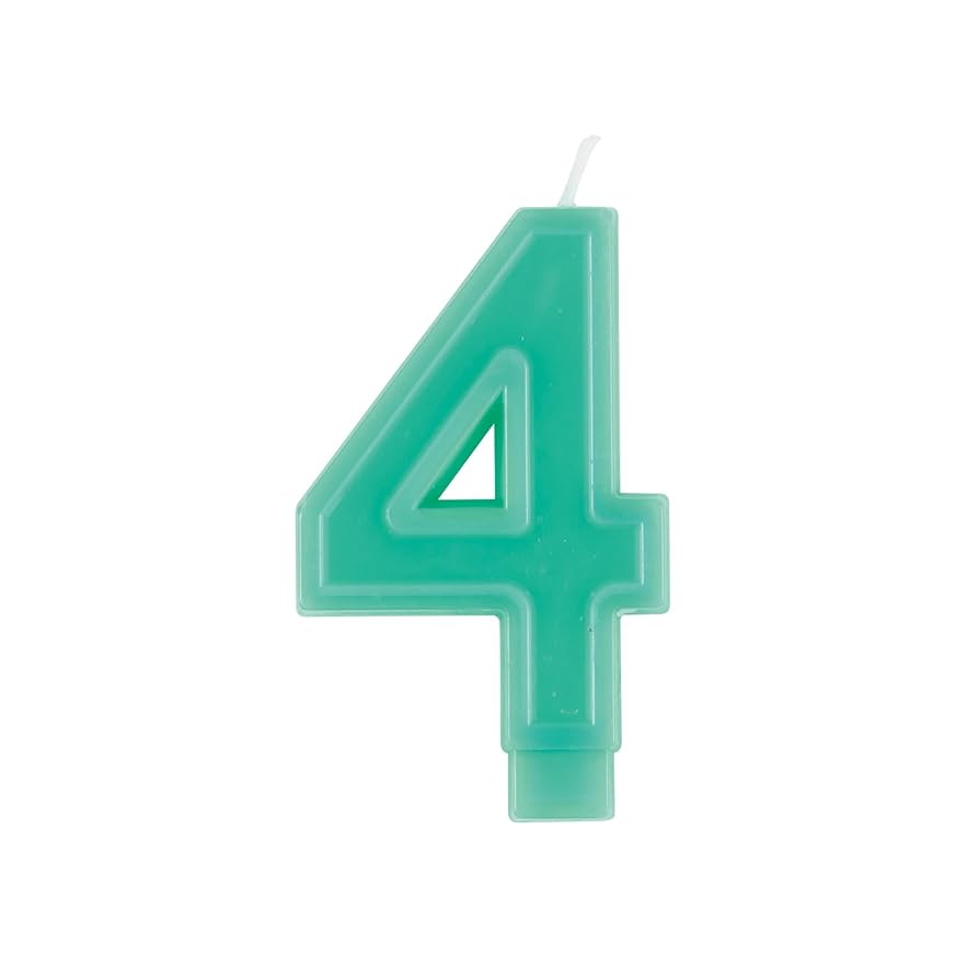 TEAL #4 BIRTHDAY CANDLE