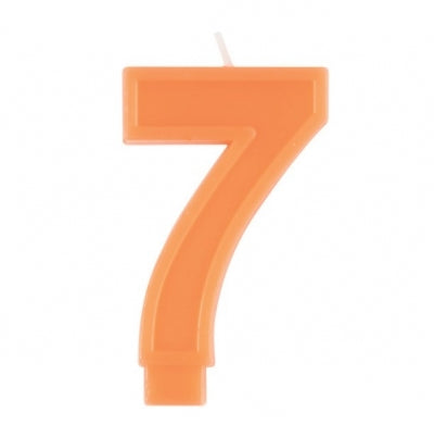 ORANGE #7 BIRTHDAY CANDLE