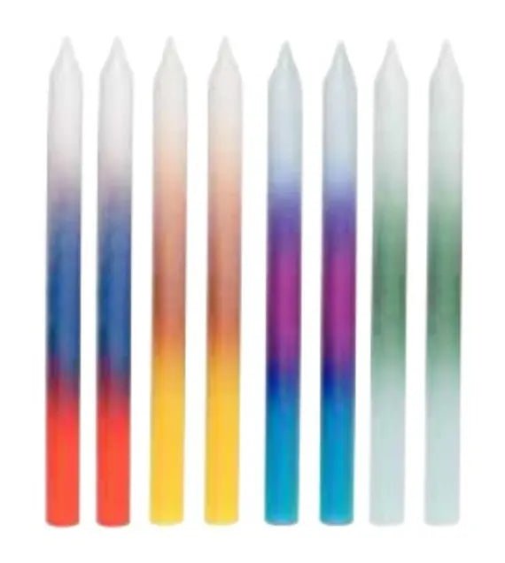 8 Rainbow Ombré Birthday Candles – 3.5" - Sweet Thrills