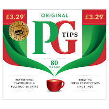PG TIPS ORIGINAL 80 TEA BAGS