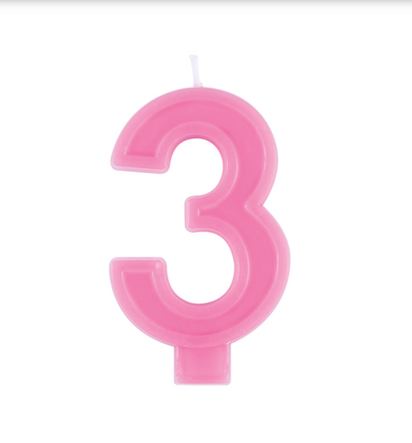 PINK #3 BIRTHDAY CANDLE