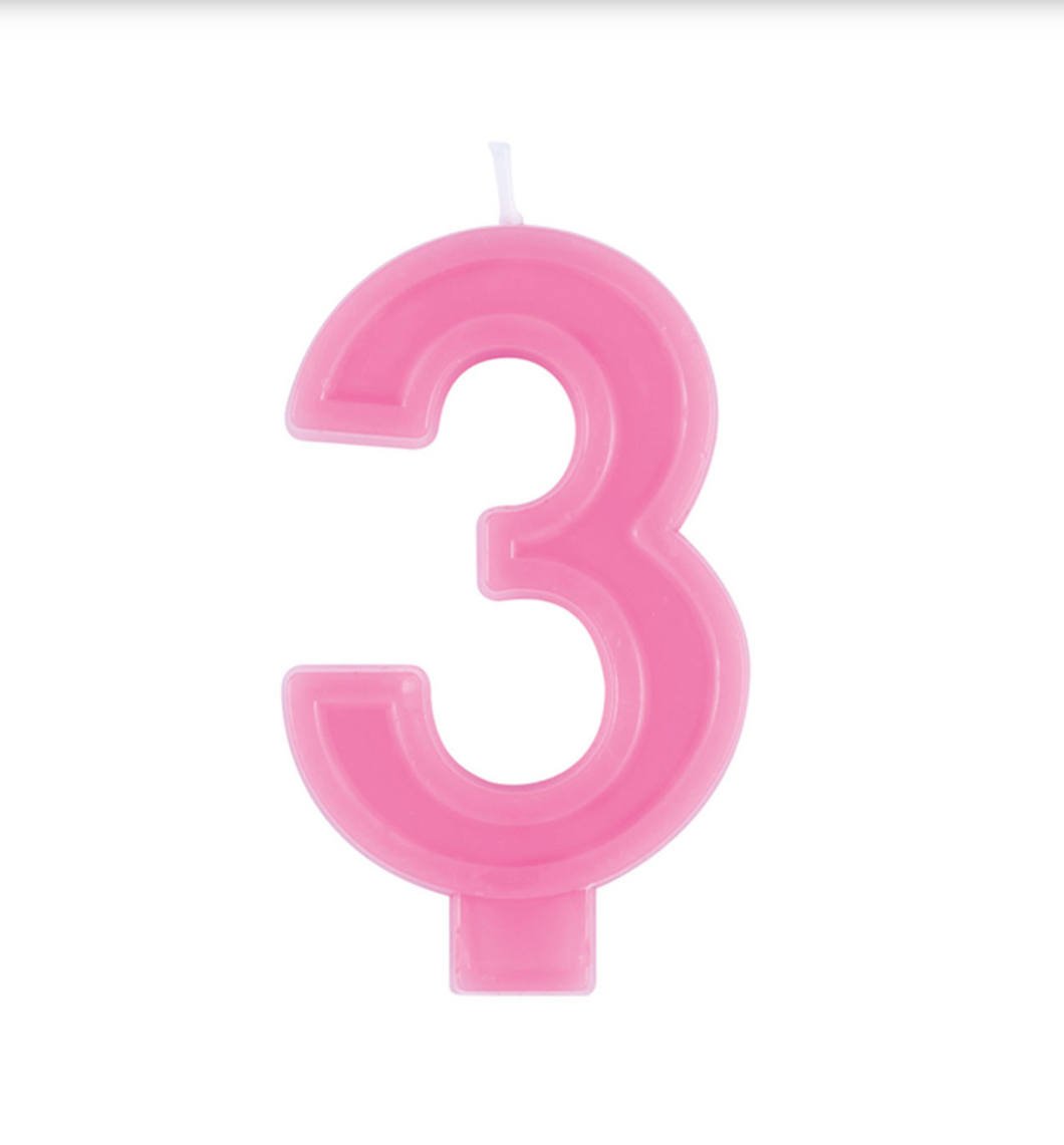 PINK #3 BIRTHDAY CANDLE
