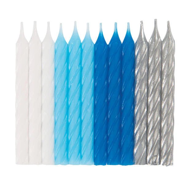 BLUE WHITE SILVER SPIRAL 24PK - Sweet Thrills