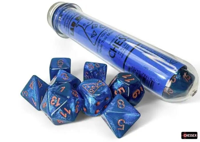 Borealis Lab Dice Set: Midnight/Copper - Sweet Thrills