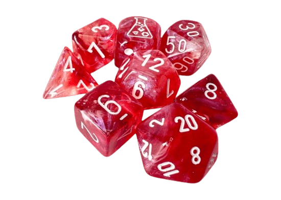 Borealis Lab Dice Set: Passion - White - Sweet Thrills