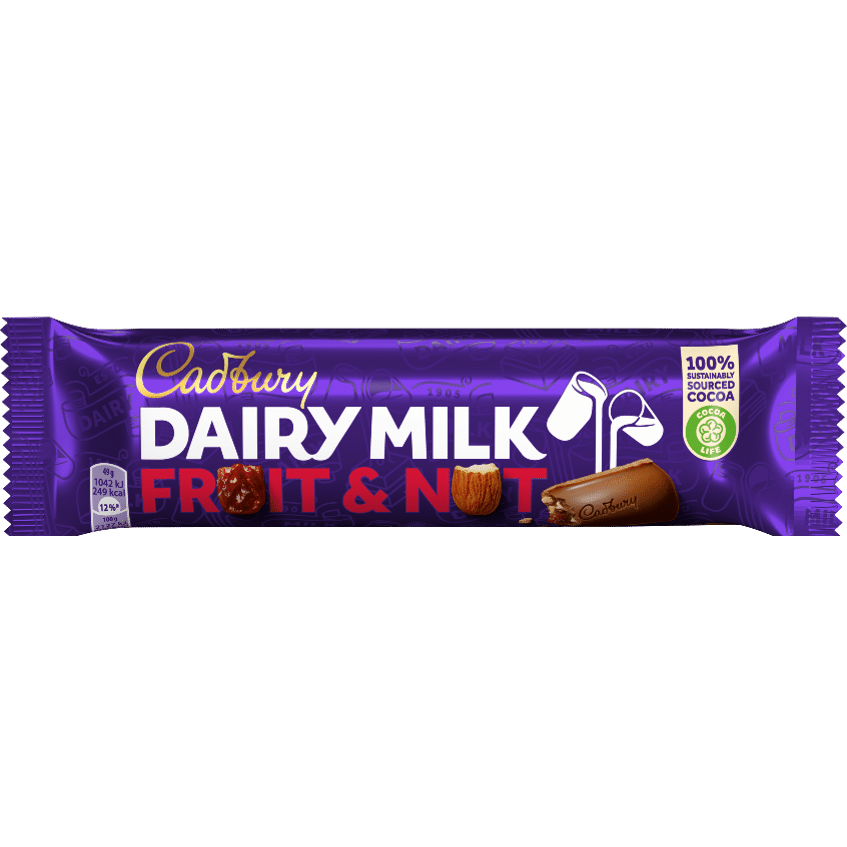CADBURY DAIRY MILK: FRUIT AND NUT (45G) - Sweet Thrills