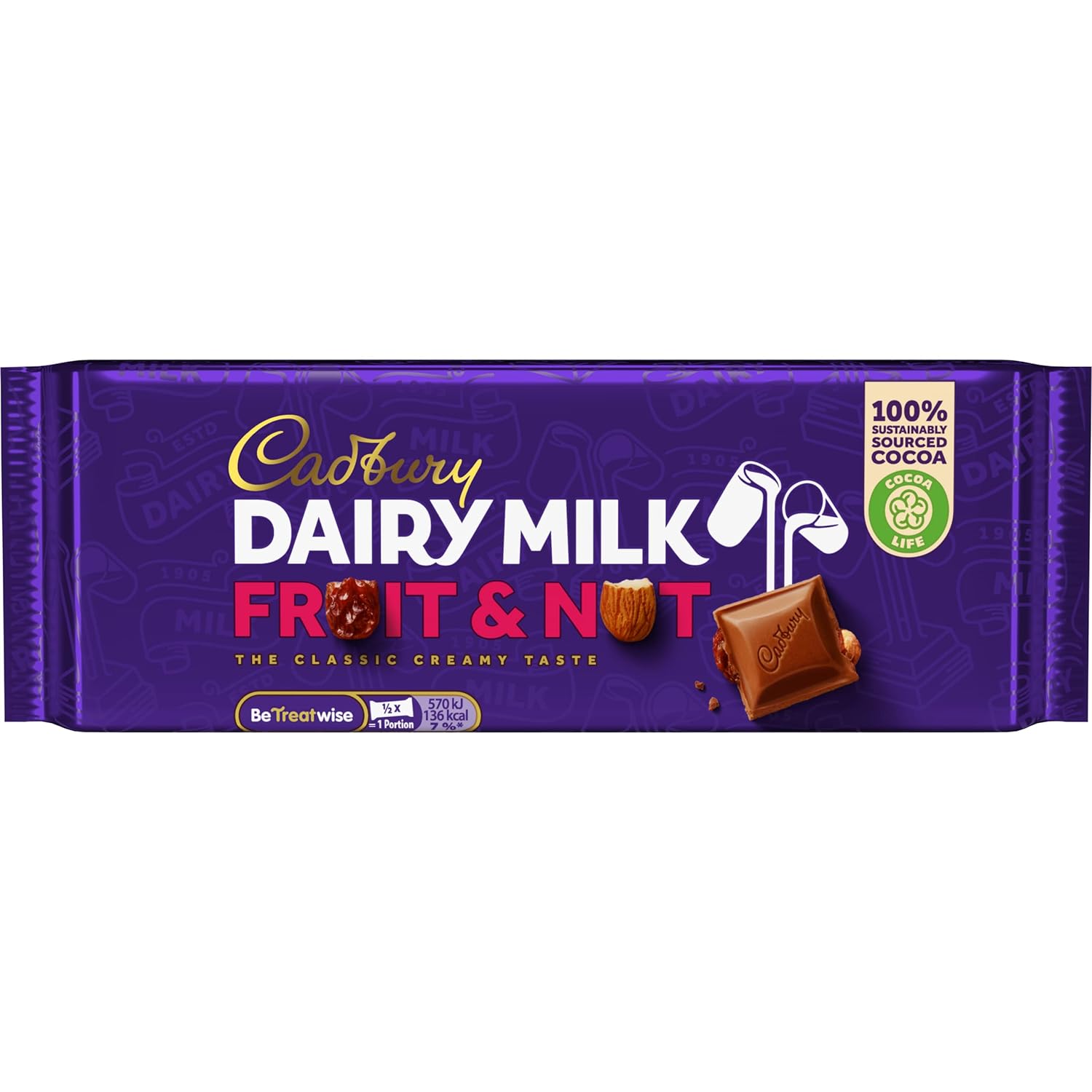CADBURY DAIRY MILK: FRUIT & NUT (180G) - Sweet Thrills