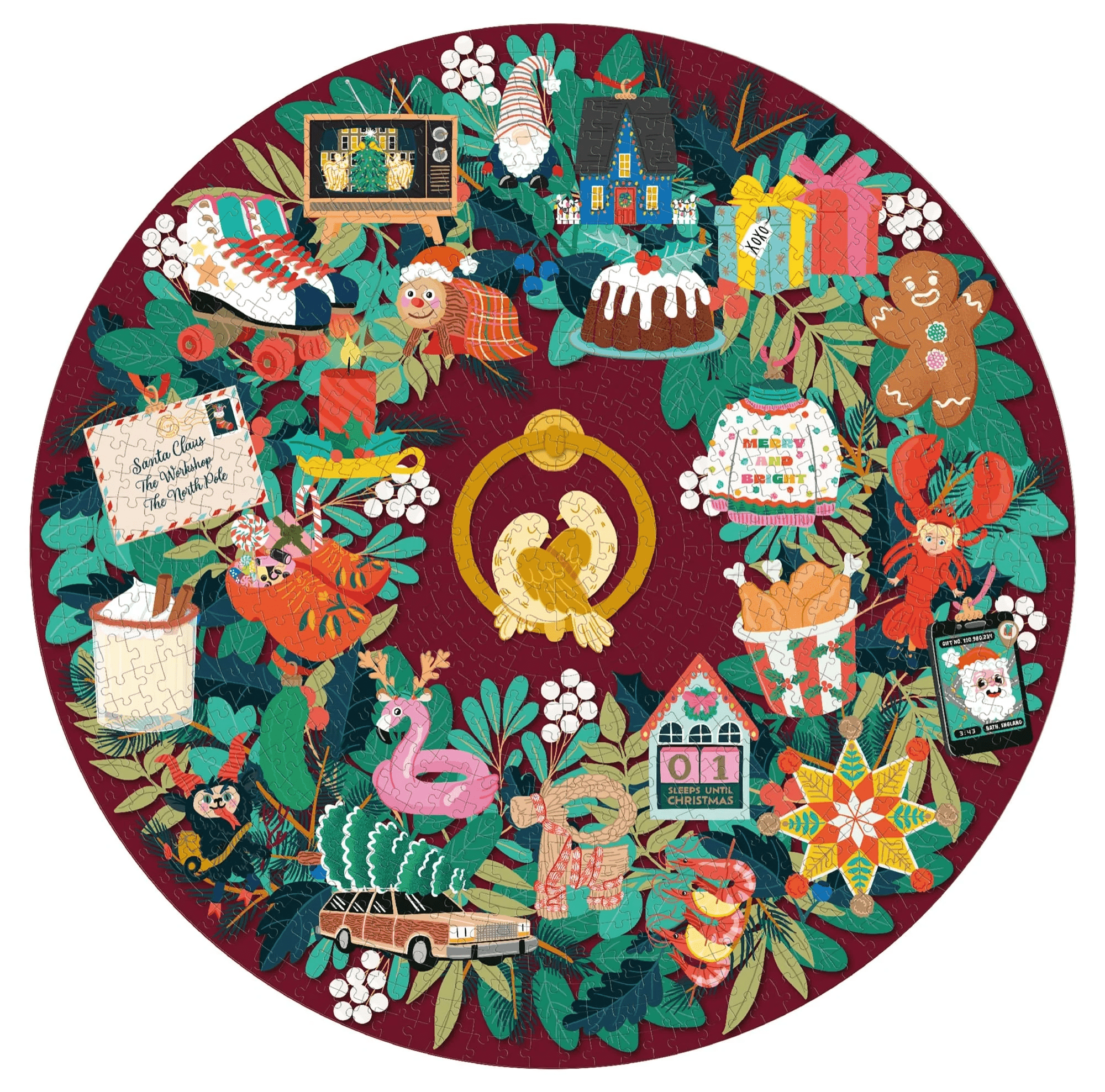 Christmas Countdown 1000 - piece Circle Jigsaw Puzzle - Sweet Thrills