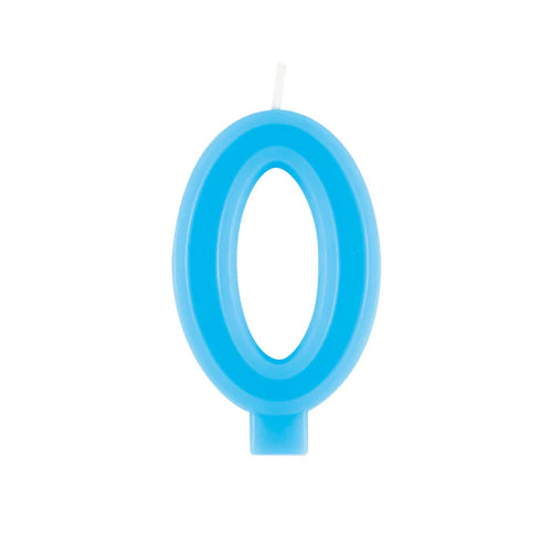 BLUE #0 BIRTHDAY CANDLE
