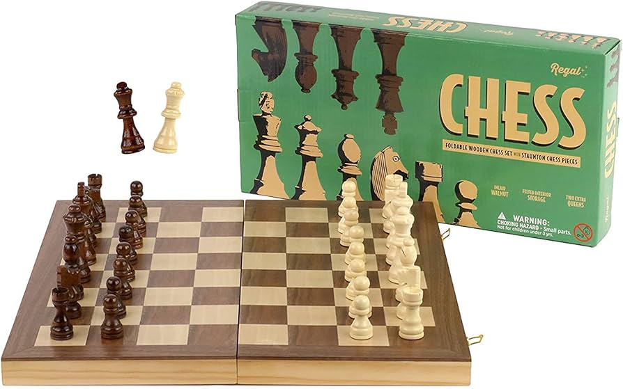 FOLDABLE WOODEN CHESS SET 15'' - Sweet Thrills
