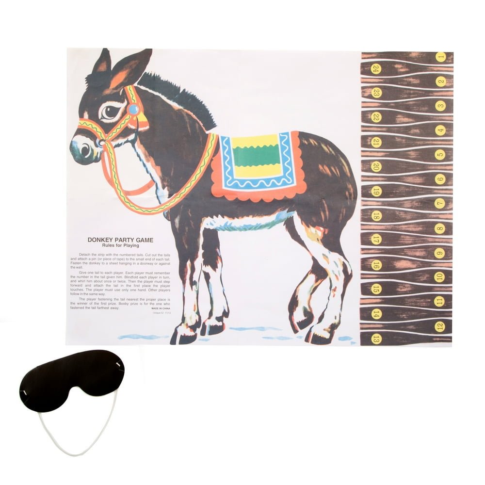 FUNFAIR Pin the Tail on the Donkey Party Game - Sweet Thrills