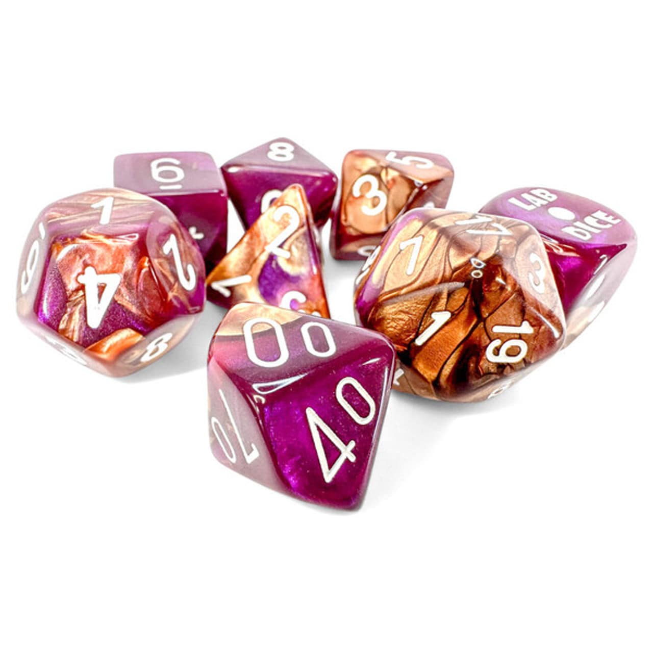 Gemini Lab Dice Set: Purple/Copper - Sweet Thrills