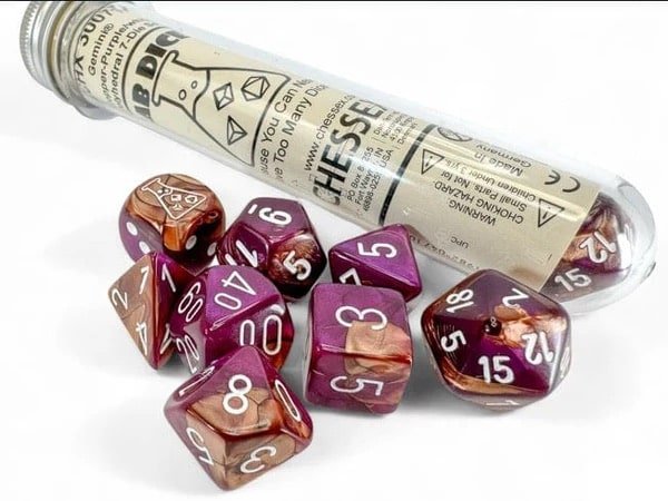 Gemini Lab Dice Set: Purple/Copper - Sweet Thrills