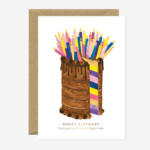 Gold Bigger Cake Birthday Card - Sweet Thrills