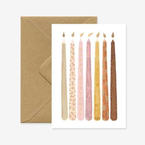 Gold Birthday Candles Card - Sweet Thrills