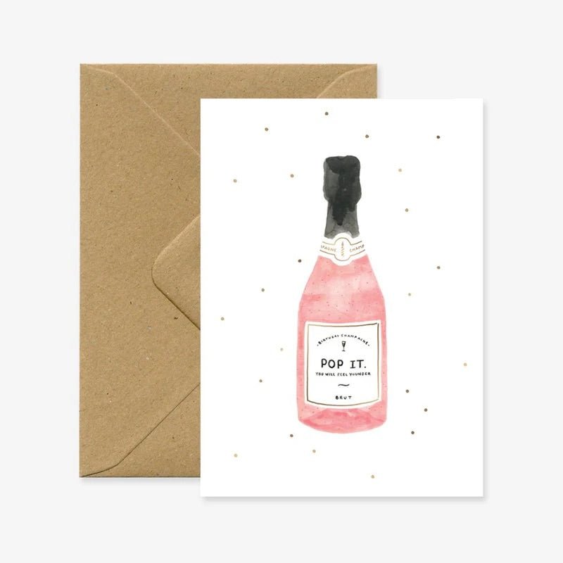 Gold Champagne Birthday Card - Sweet Thrills