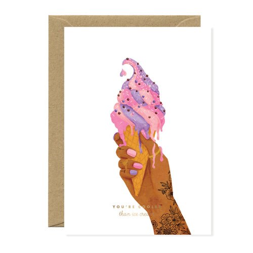Gold Cooler Than Ice Cream Birthday Card - Sweet Thrills