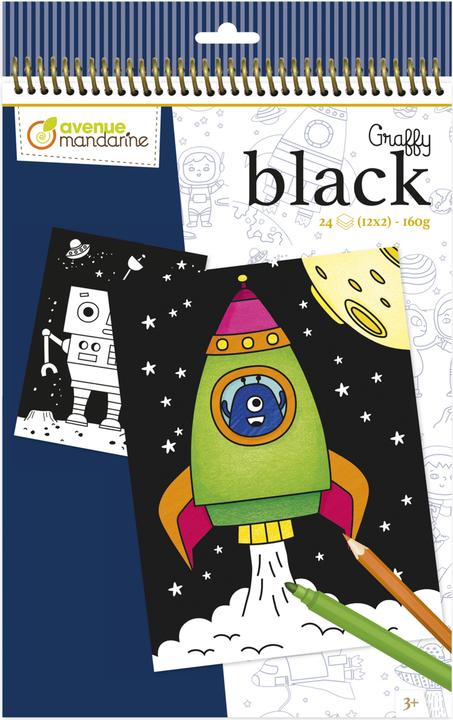 Graffy Black Colouring Book - Space - Sweet Thrills