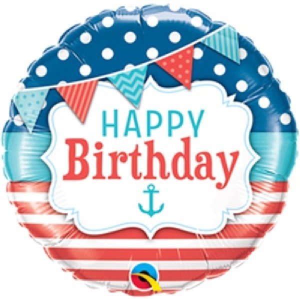 Happy Birthday Nautical Balloon - Sweet Thrills