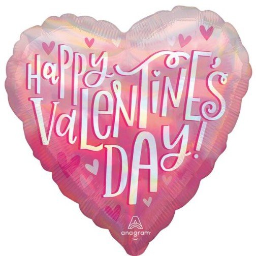 Happy Valentine's Day 18" Iridescent Pearl Shine Foil Balloon - Sweet Thrills