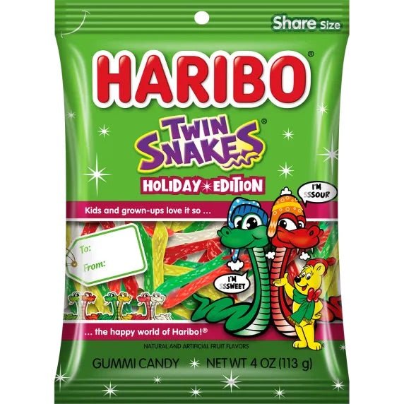 Haribo Holiday Twin Snakes Sweet and Sour Gummies - Sweet Thrills