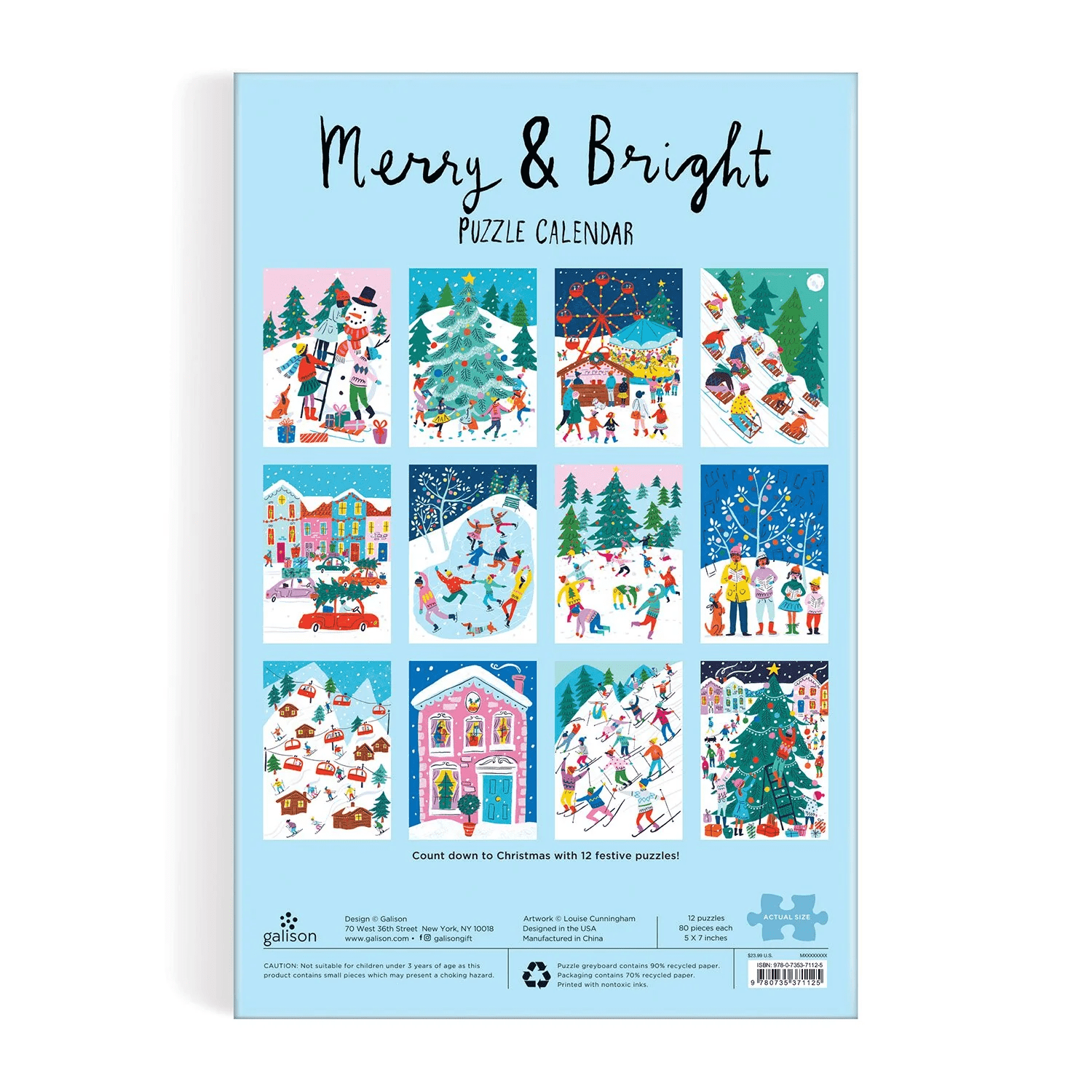 Merry & Bright 12 Days of Christmas Puzzle Advent Calendar - Sweet Thrills