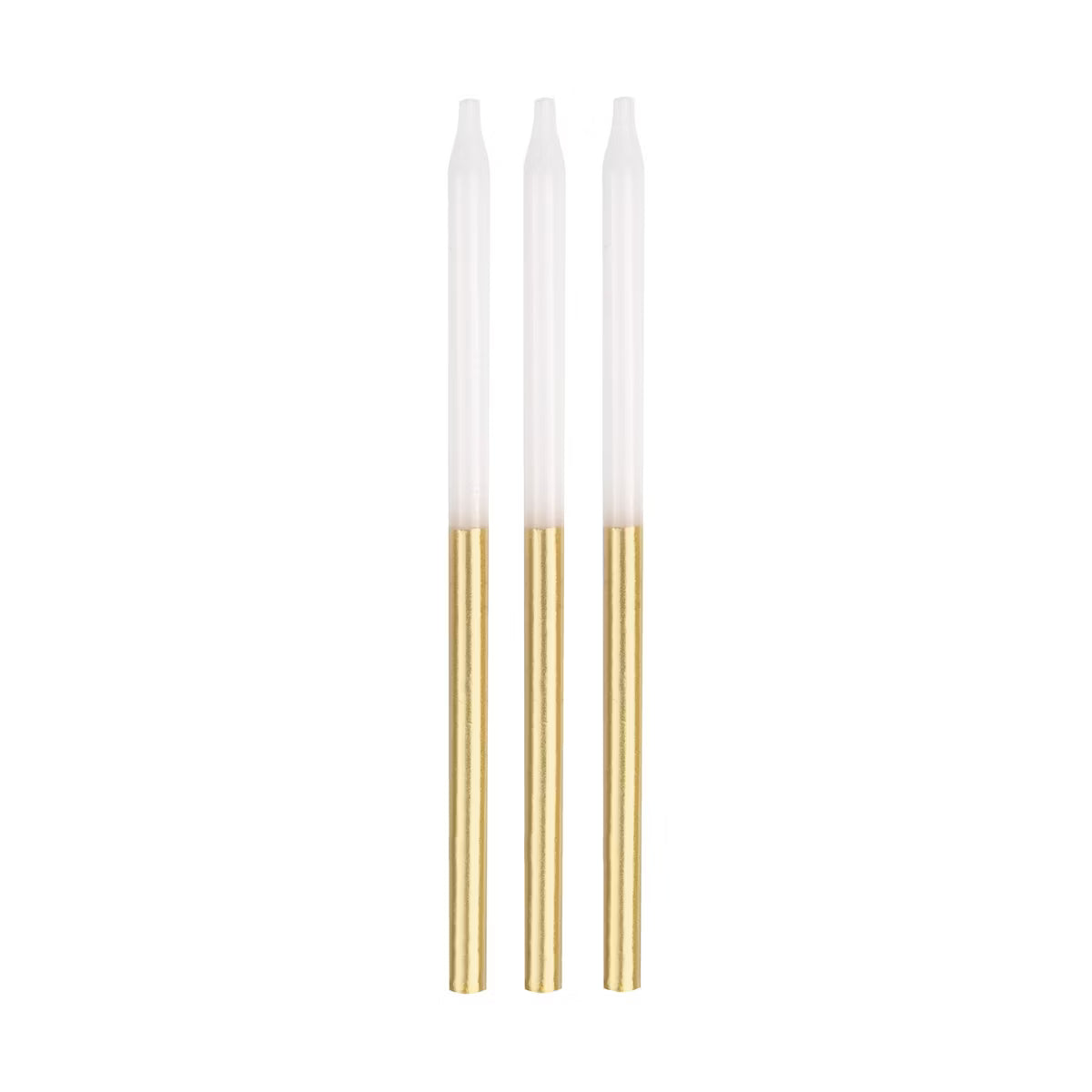 12 Gold Dipped Birthday Candles – 5"