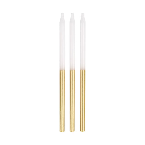 12 Gold Dipped Birthday Candles – 5