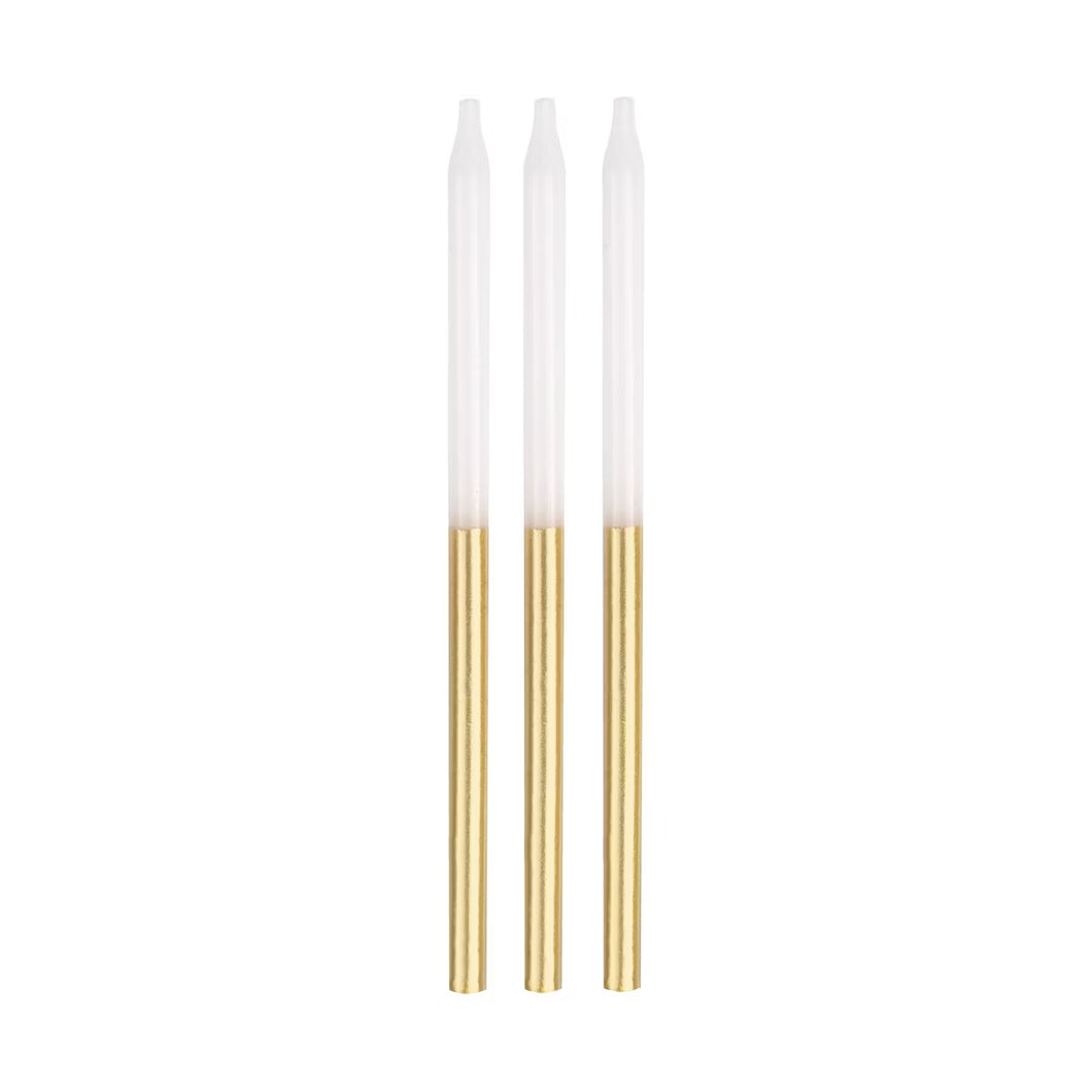 12 Gold Dipped Birthday Candles – 5