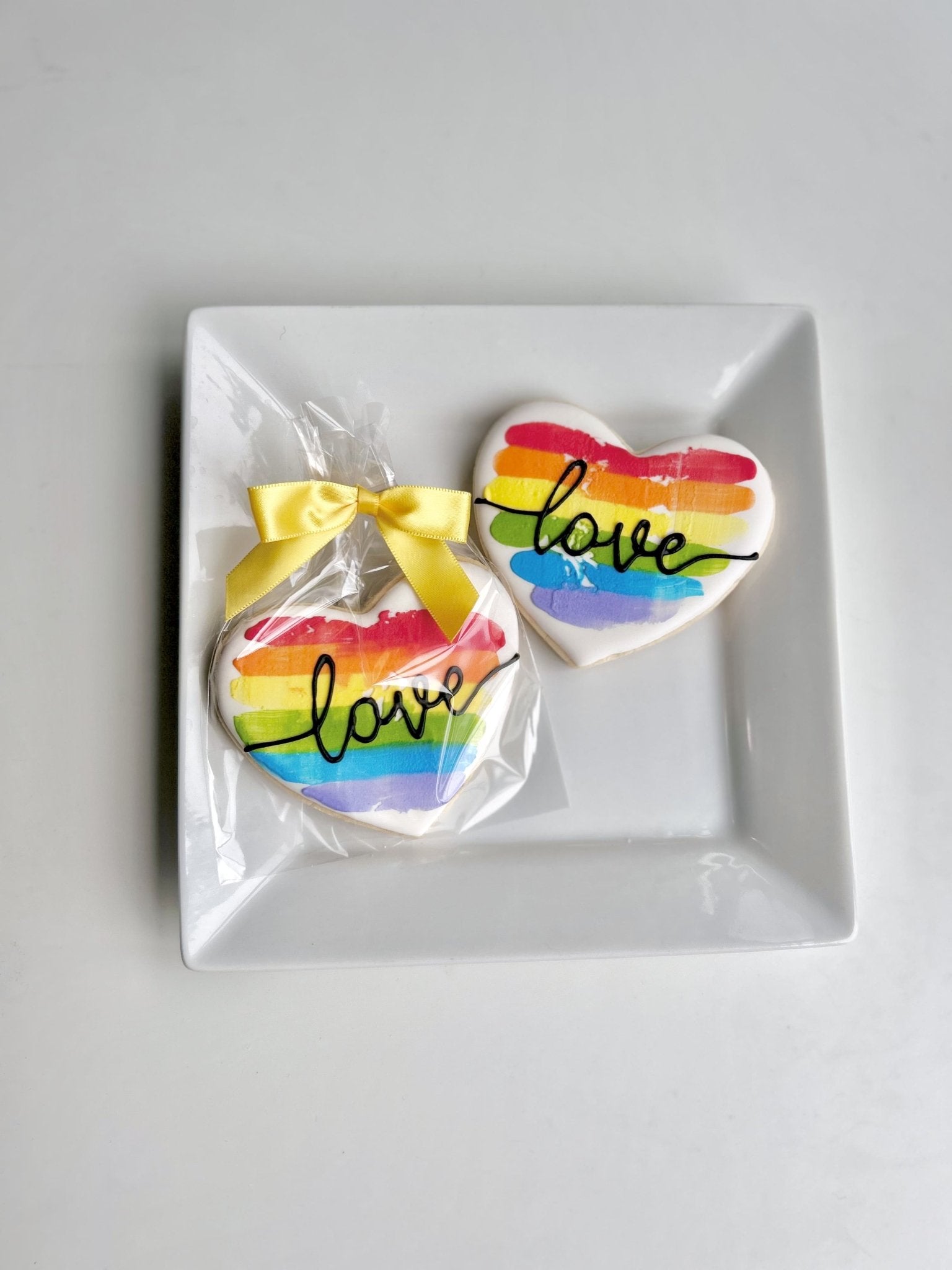 Rainbow Pride "Love" Heart Cookie - Sweet Thrills