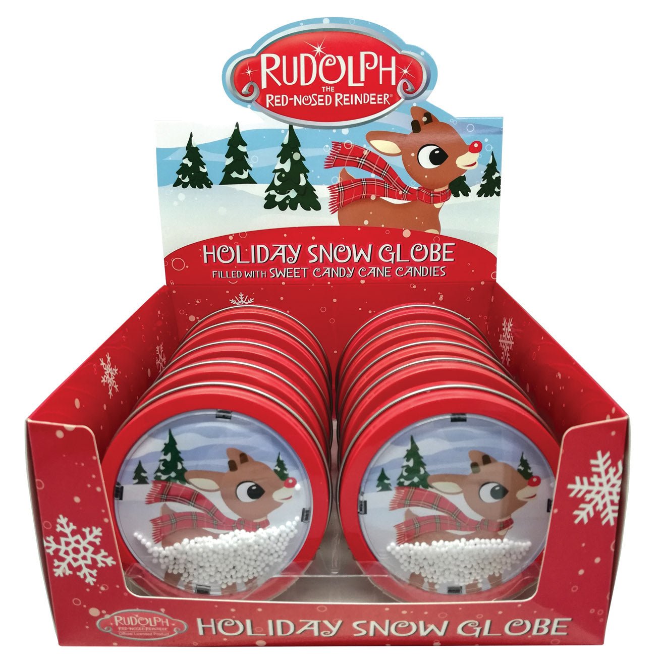 RUDOLPH SNOW GLOBE CHRISTMAS CANDY TIN - Sweet Thrills