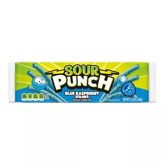 Sour Punch Blue Raspberry Straws