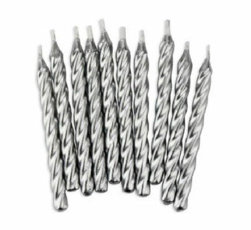 SILVER SPIRAL CANDLES 10 PK - Sweet Thrills