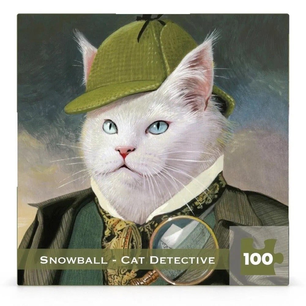 Snowball Cat Detective 100 Piece Puzzle - Sweet Thrills