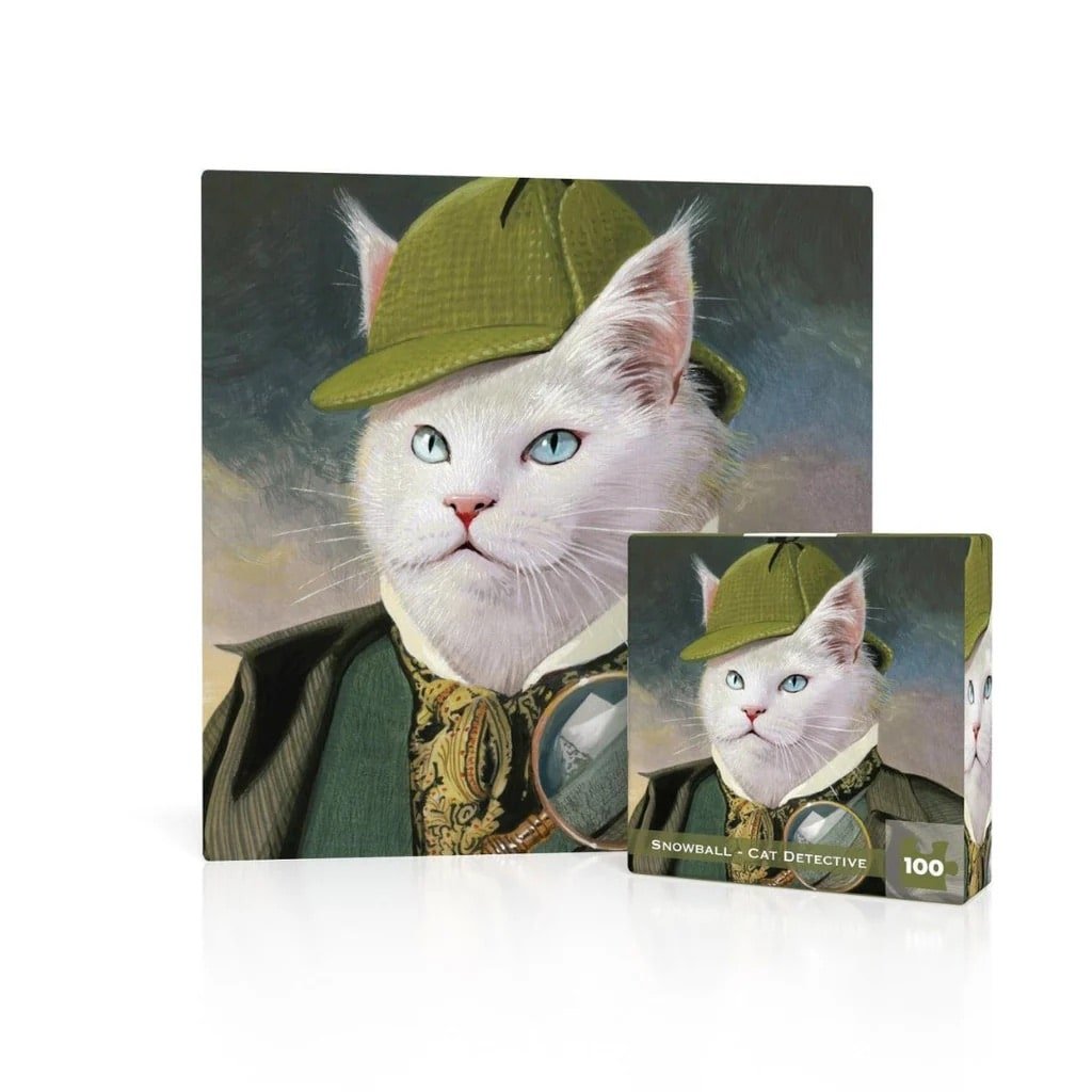 Snowball Cat Detective 100 Piece Puzzle - Sweet Thrills