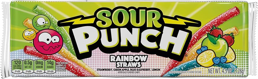 Sour Punch Rainbow Straws - Sweet Thrills