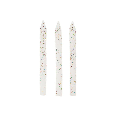 24 Multicolour Glitter Spiral Birthday Candles