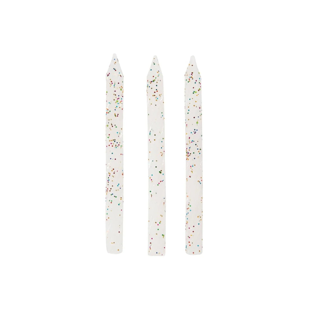 24 Multicolour Glitter Spiral Birthday Candles