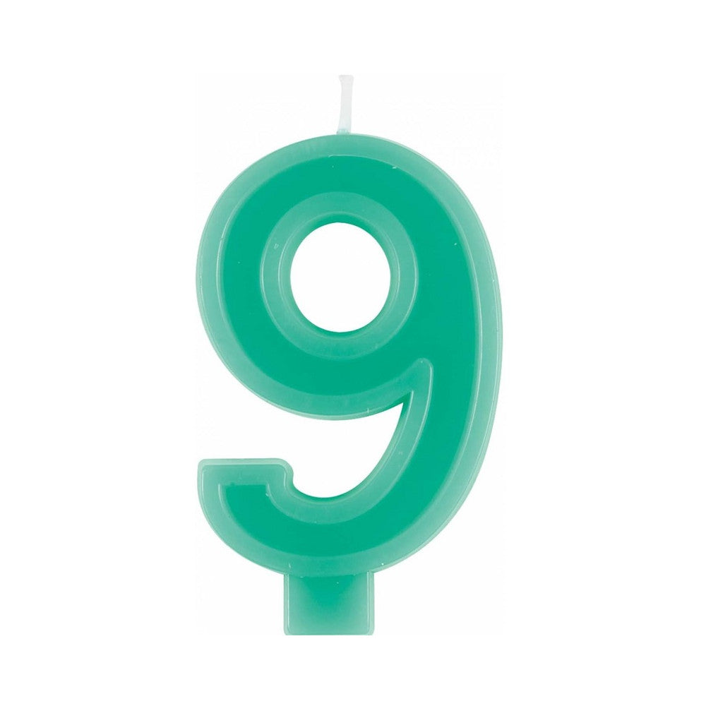TEAL #9 BIRTHDAY CANDLE