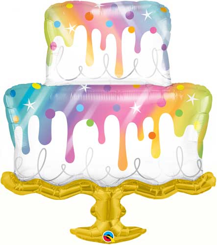 Rainbow Drip Cake Balloon