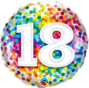 18 Confetti Foil Balloon