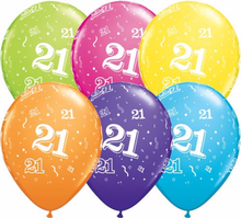 21ST BDAY PARTY PRINT 11" LATEX BALLOON