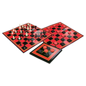 CHESS+CHECKERS+TIC TAC TOE BASIC BOARD